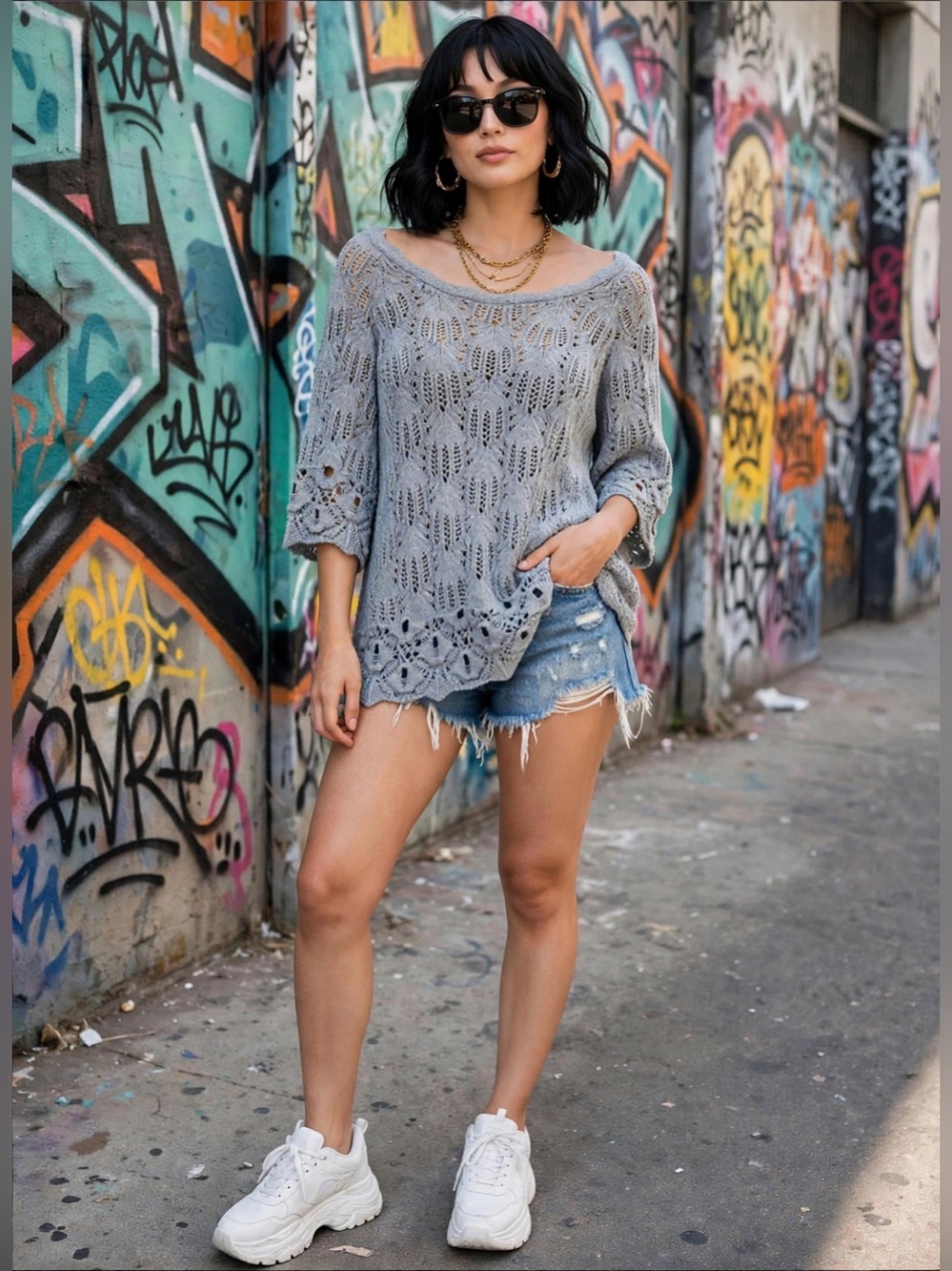 Extra large, depending on how you style it extra large to small and wear it